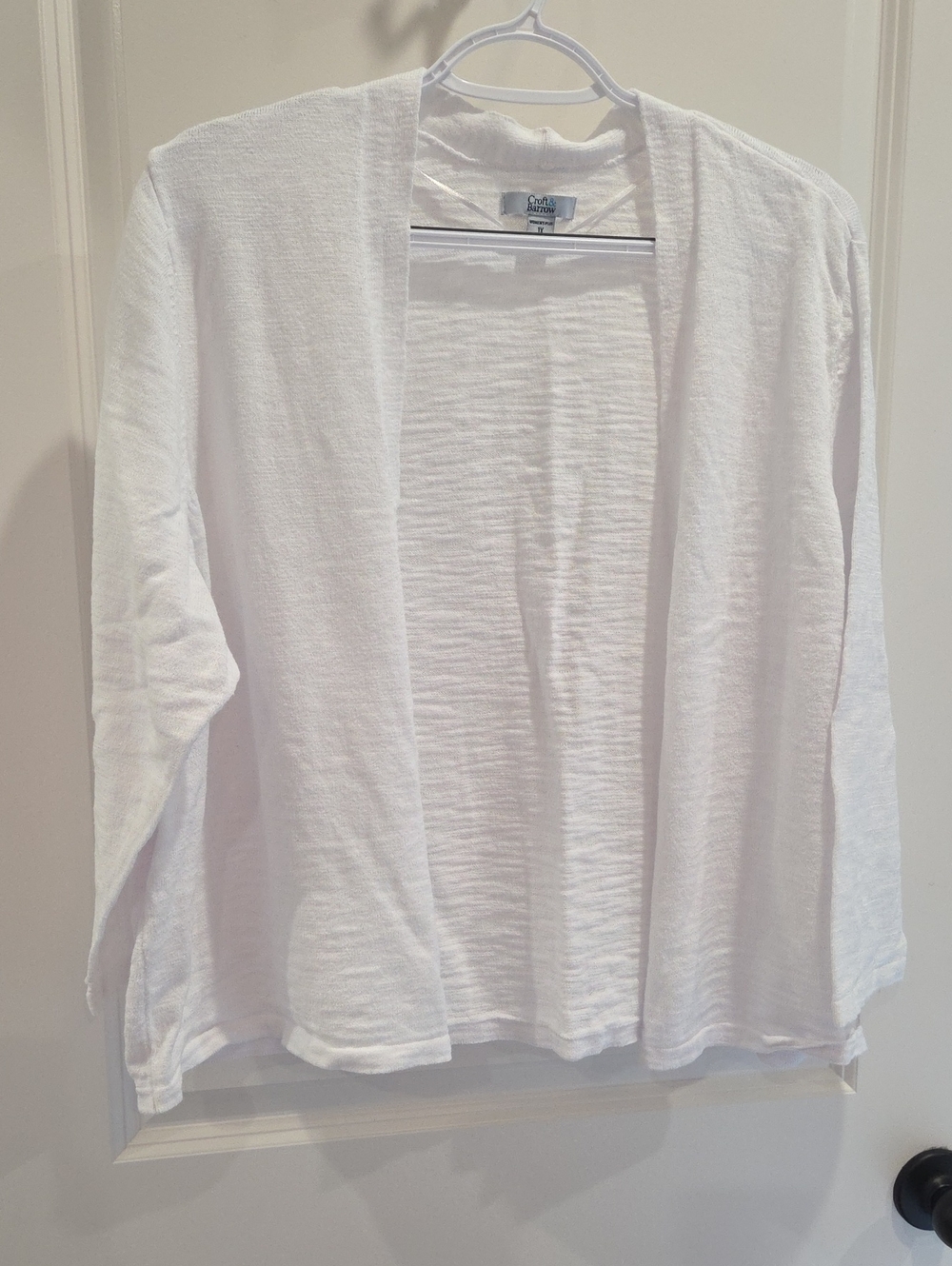 croft & barrow White Open-Front Lightweight Cardigan